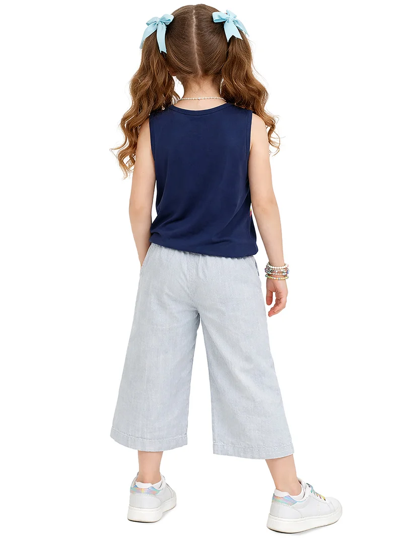 دينوكيدس طقم بناتي قطعتين تي شيرت وبنطلون على شكل وحيد القرن